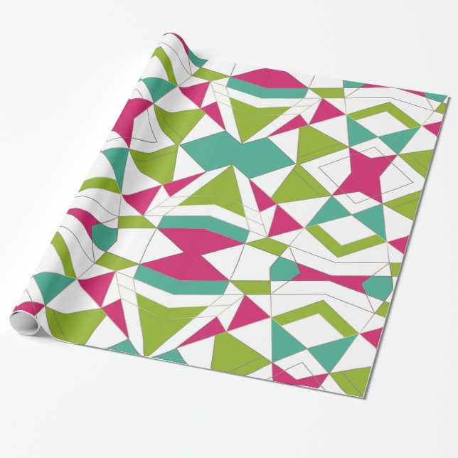 Papier Cadeau Triangles mode géométrie d'impression abstraite (Déroulé)