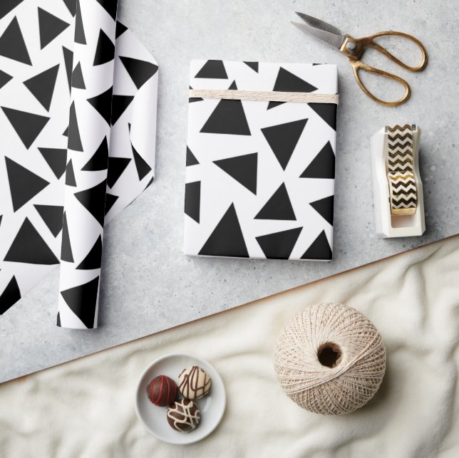 Papier Cadeau Triangles noirs (Artisanat)