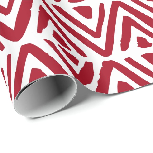 Papier Cadeau Triangles peints à la main, rangées de diamants No (Coin rond)