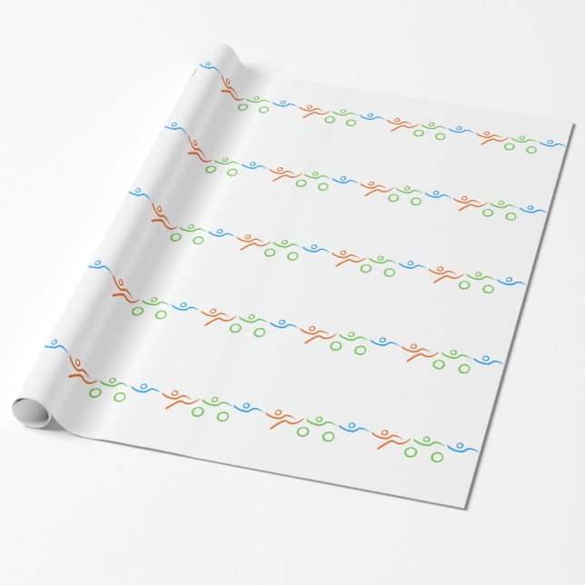 Papier Cadeau Triathlon cool et design unique (Déroulé)