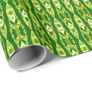 Papier Cadeau Tribal Batik - Dark Green et Avocado