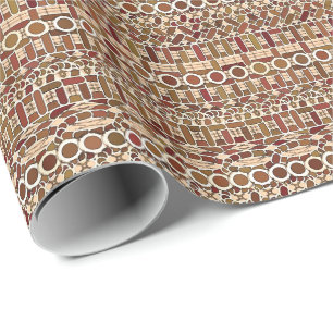 Papier Cadeau Tribal Batik - neutralité des tons de terre