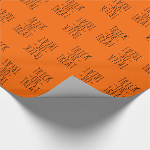 Papier Cadeau Trick or Treat Halloween Black on Orange