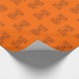 Papier Cadeau Trick or Treat Halloween noir sur orange
