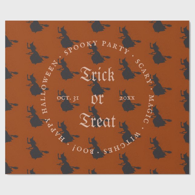 Papier Cadeau Trick sorcier ou traiter le Motif grunge d'Hallowe (Plat)