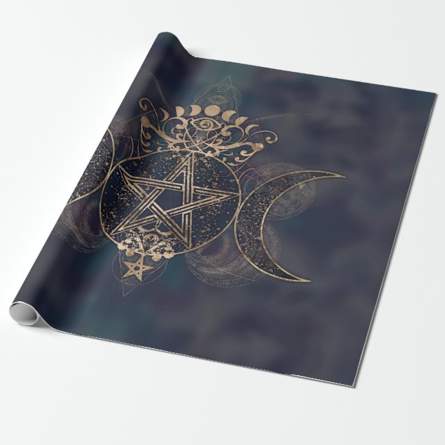 Papier Cadeau Triple Moon - Triple Goddess Gold and Purple (Déroulé)