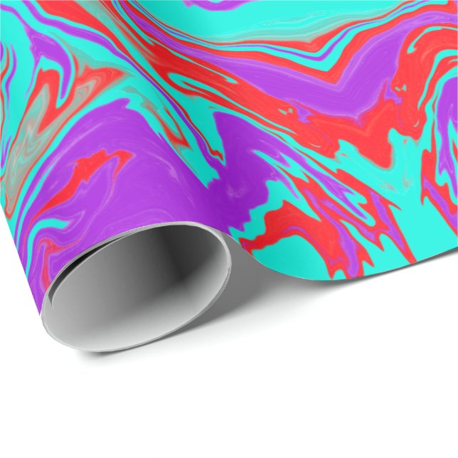 Papier Cadeau Trippy Modern Liquid Pop Art Candy Lovin (Coin rond)