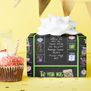 Papier Cadeau Trivia de l'année d'anniversaire 1962