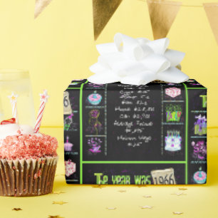 Papier Cadeau Trivia de l'année d'anniversaire 1966