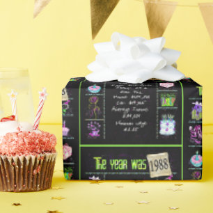 Papier Cadeau Trivia de l'année d'anniversaire 1988