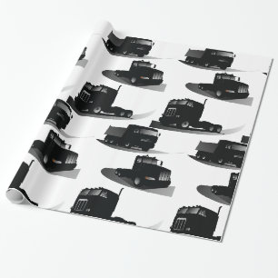 Papier Cadeau Trois Camions noirs