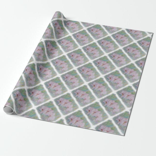 PAPIER CADEAU TROIS ORCHIDES BLANCS LIVRE (Déroulé)