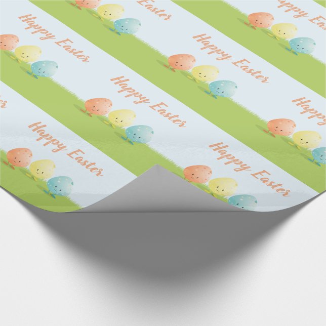 Papier Cadeau Trois papier d'emballage des oeufs de pâques | (Coin)