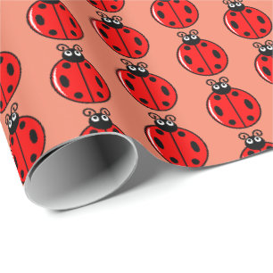Papier Cadeau Trois petits Ladybugs - Papier d'enveloppement mat
