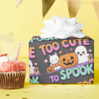 Papier Cadeau Trop mignon pour parler - Kawaii Pastel Halloween