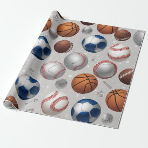 Papier Cadeau trophées d'or, médailles d'argent images de basket
