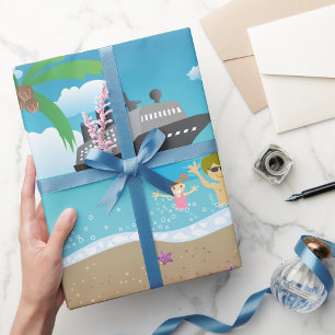 Papier Cadeau Tropical Family Beach Cruise Fun