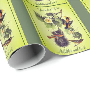 Papier Cadeau Troupial Oriole Audubon Birds Art Personnalisé