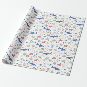 Papier Cadeau Trouver le Motif blanc de Dory Cartoon