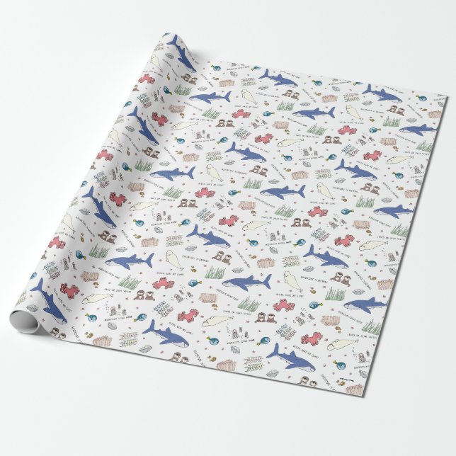 Papier Cadeau Trouver le Motif blanc de Dory Cartoon (Déroulé)