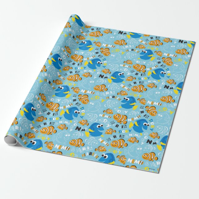 Papier Cadeau Trouver Nemo| Motif Dory et Nemo (Déroulé)