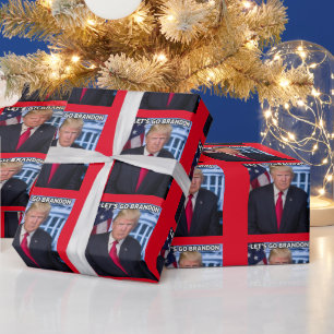 PAPIER CADEAU TRUMP ALLONS BRANDON CHRISTMAS WRAPPING PAPIER