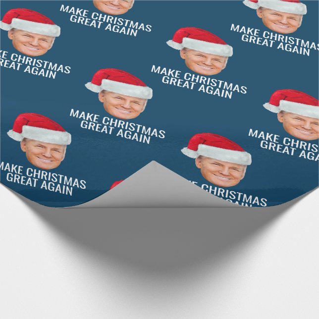 Papier Cadeau Trump avec Santa Hat - Rendre Noël magnifique (Coin)