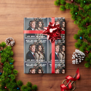Papier Cadeau Trump et sa femme "qui donne un F*ck" Noël