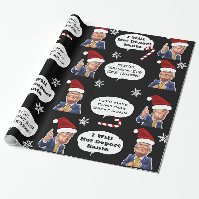 Papier Cadeau Trump Noël drôle (Déroulé)