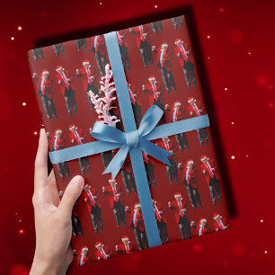 Papier Cadeau Trump Santa Hat Danse Noël Trump Dance Red