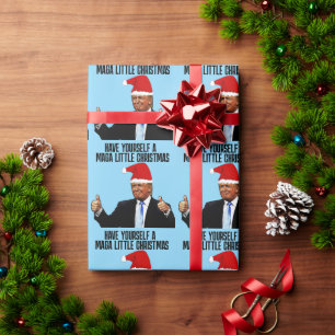 PAPIER CADEAU TRUMP SANTA HAT, MAGA PETITES NOËL