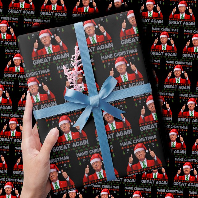 Papier Cadeau Trump Santa Hat | Rendre Noël super (Créateur téléchargé)