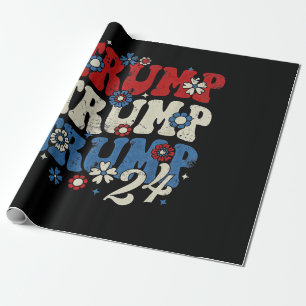 Papier Cadeau Trump Trump Trump 2024 Rétro 