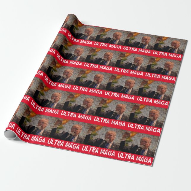 PAPIER CADEAU TRUMP ULTRA MAGA JOURNAL DE NOËL (Déroulé)