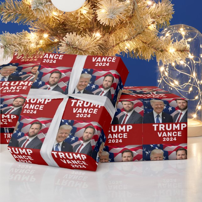 Papier Cadeau Trump Vance 2024 (Vacances)