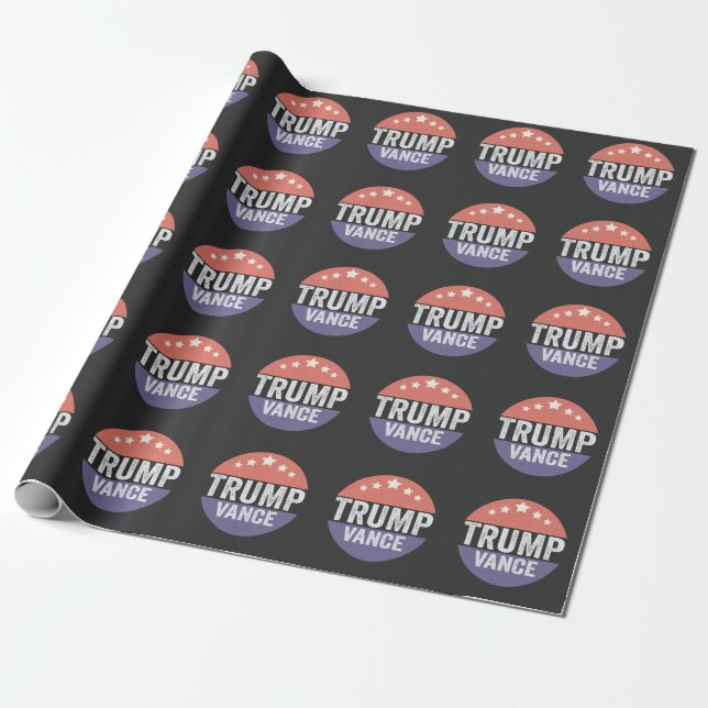 Papier Cadeau Trump Vance Républicain Élection Américaine Cadeau (Déroulé)
