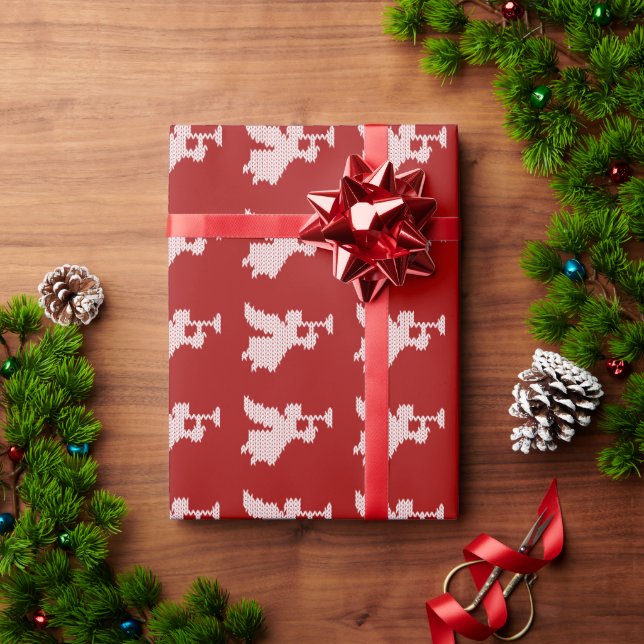 Papier Cadeau Trumpet Angel chrétien religieux Noël ROUGE (Cadeau de vacances)