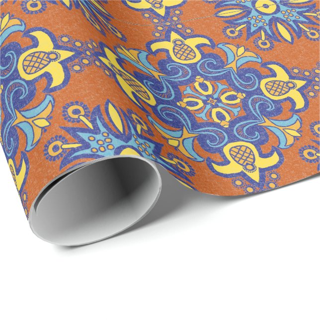 Papier Cadeau Tuile de Linen Talavera (Coin rond)