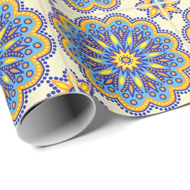 Papier Cadeau Tuile de Talavera (Coin rond)
