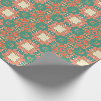 Papier Cadeau Tuiles de corail fascinantes de Bohème de pêche de