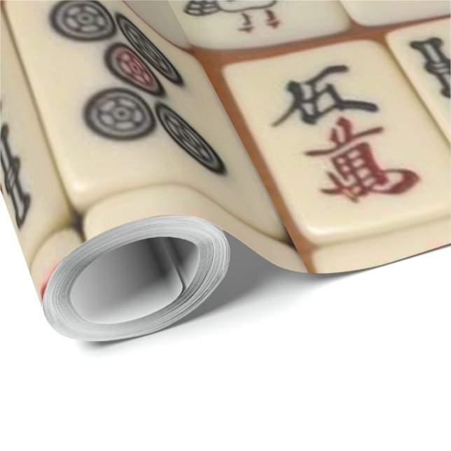 Papier Cadeau Tuiles de Mahjong (Coin rond)