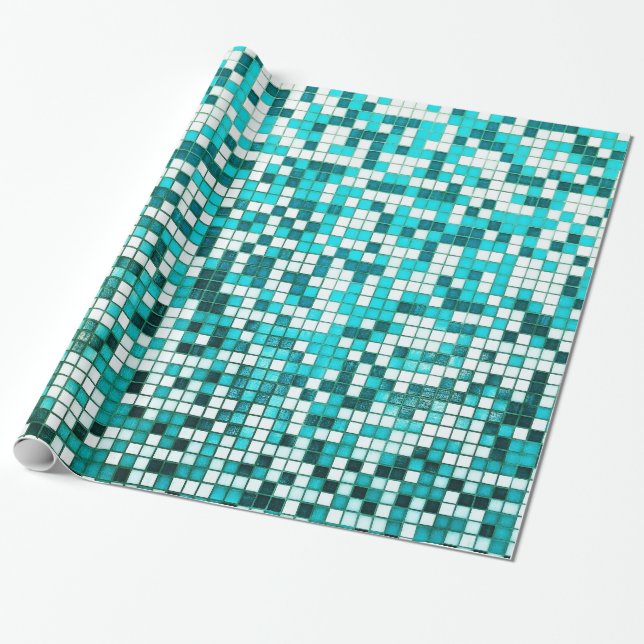 Papier Cadeau Tuiles de piscine (Déroulé)