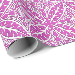 Papier Cadeau Tuiles marocaines - orchidée et blanc