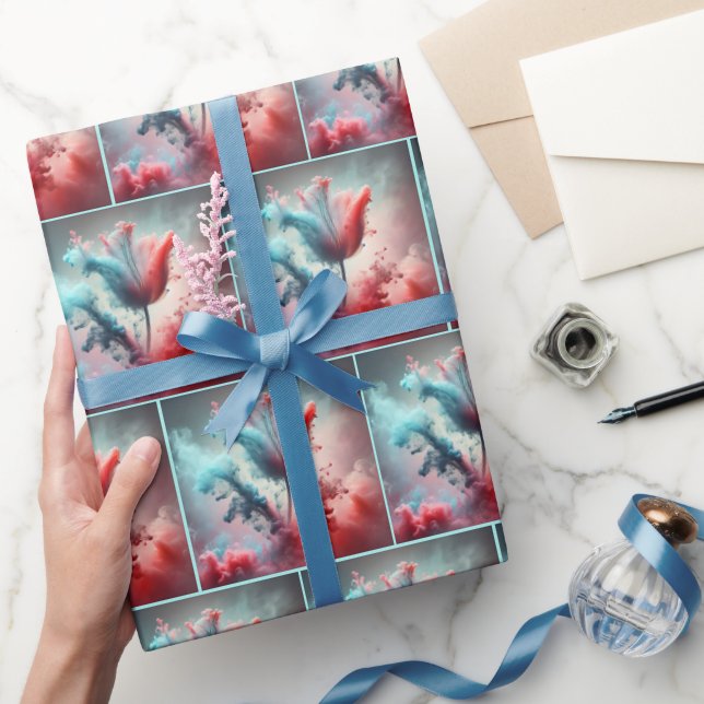 Papier Cadeau Tulipe Abstraite Aux Nuages Fumés (Cadeaux)