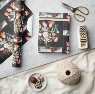 Papier Cadeau Tulipes et Roses Hollandaises Antiques de Bosschae