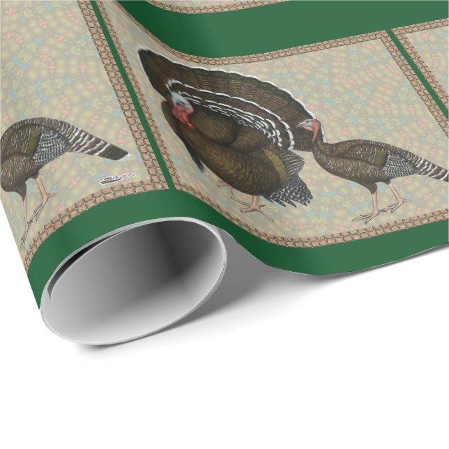 Papier Cadeau Turkeys Standard Bronze Portrait (Coin rond)