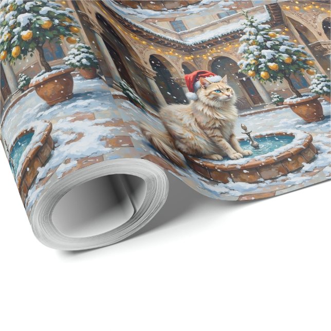 Papier Cadeau Turkish Angora Christmas Ottoman Courtyard (Coin rond)