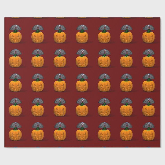 Papier Cadeau Turquie Et Citrouille (Plat)