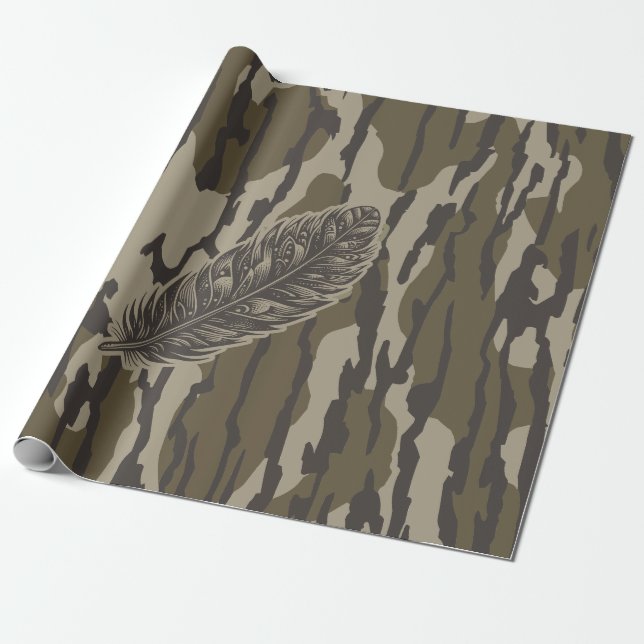 Papier Cadeau Turquie Plumes Bottomland Camouflage de la forêt d (Déroulé)