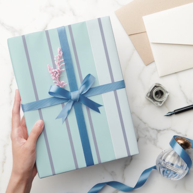Papier Cadeau Turquoise Bleu Gris Gris Gris Moderne Simple (Cadeaux)
